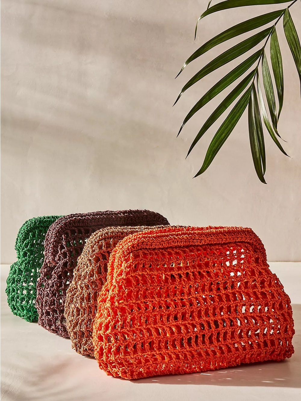 Nwot Free People Brown sand bound Crochet Clutch - Picture 2 of 10